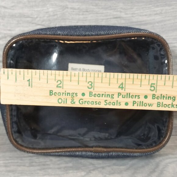 Bath And Body Works Denim Travel Shoulder Bag Tote Blue Matching Cosmetics Bags - Picture 13 of 16